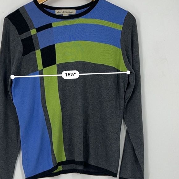 David Brooks Color Block Sweater – Blue, Green & Gray
Size Medium - Picture 11 of 13